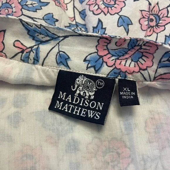 MADISON MATHEWS CHARLESTON DUTCH BLUE FLORAL LINED MAXI RUFFLE DRESS - Picture 11 of 12